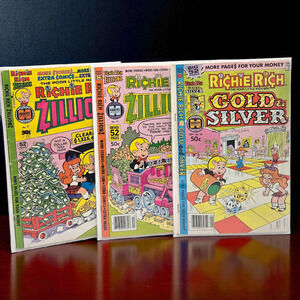 Richie Rich Harvey 1970s Comics Zillionz #7, 13 & Gold & Silver #26 - Great Ads